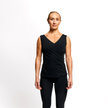 Black luxe tank top with black leggings 