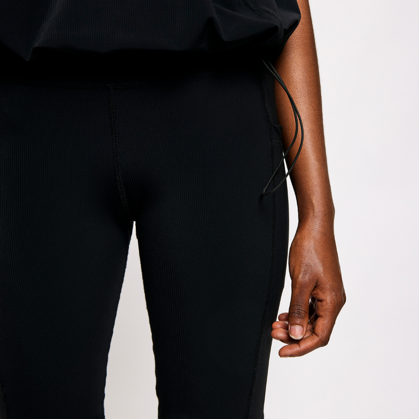 Black loose tank top with drawstring